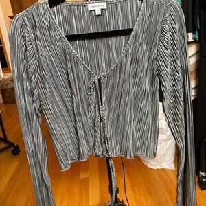 Urban Outfitters Black and White Textured Blouse